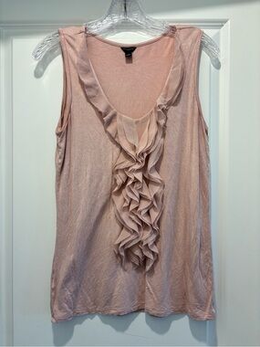 Ann Taylor Ruffle Front Sleeveless Camisole - Blush